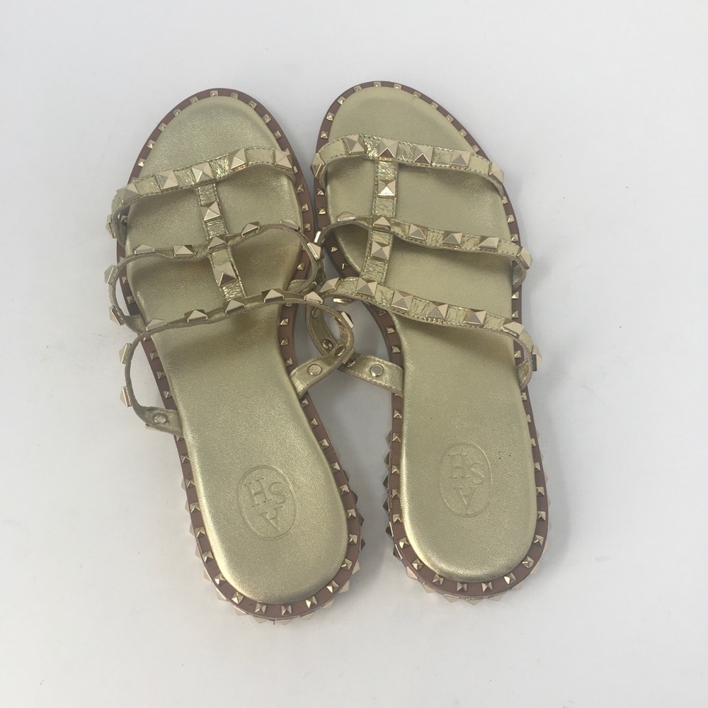 ASH Pop Gold Studded Sandals Size 38